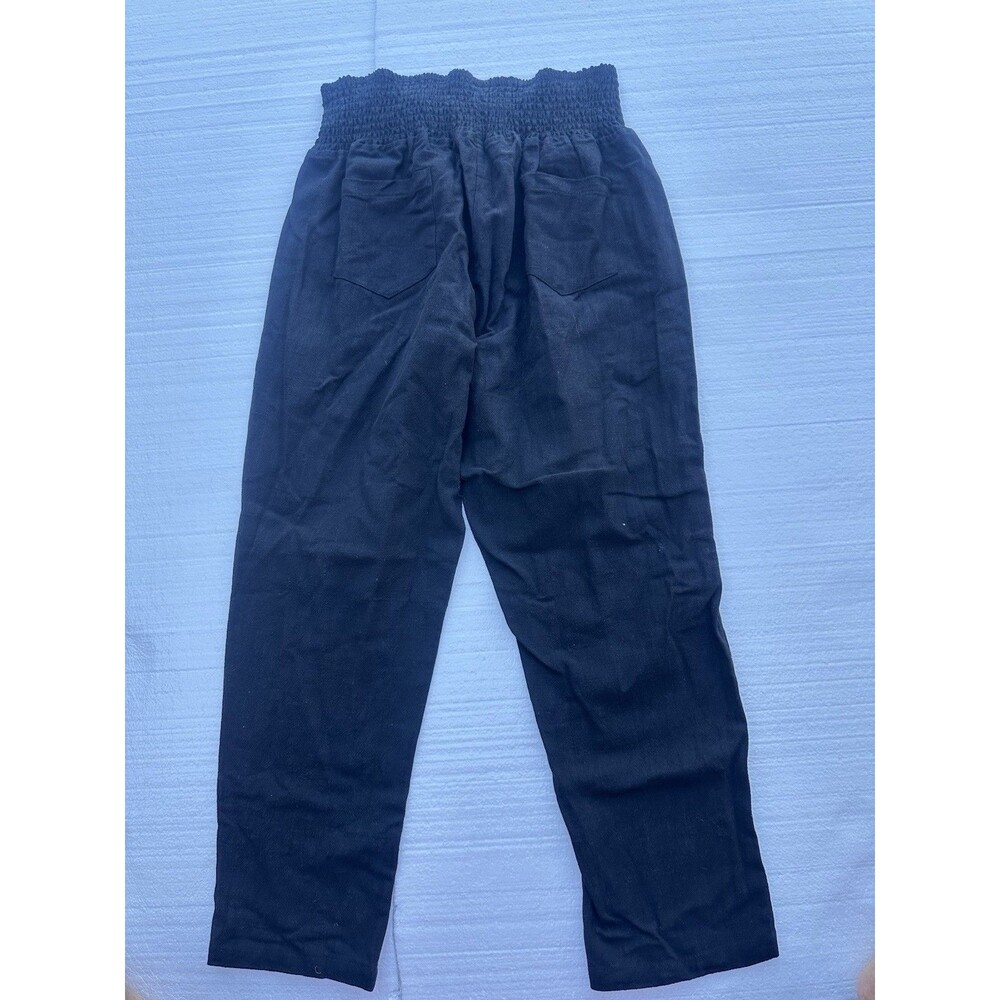 EMME Black Elastic Waist Trousers Sz XL - Picture 3 of 4